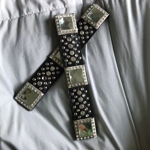 diamond studded spur straps
